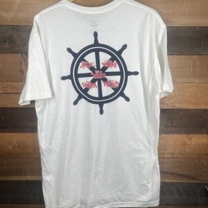 Disney Cruise Line Cast Member Crew T Shirt XL White  Ship Wheel Graphic Tee